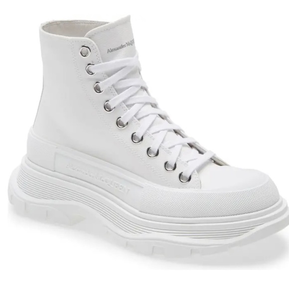 Woman’s Alexander McQueen white high top sneaker size 40